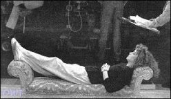 Annie Relaxing on the Set